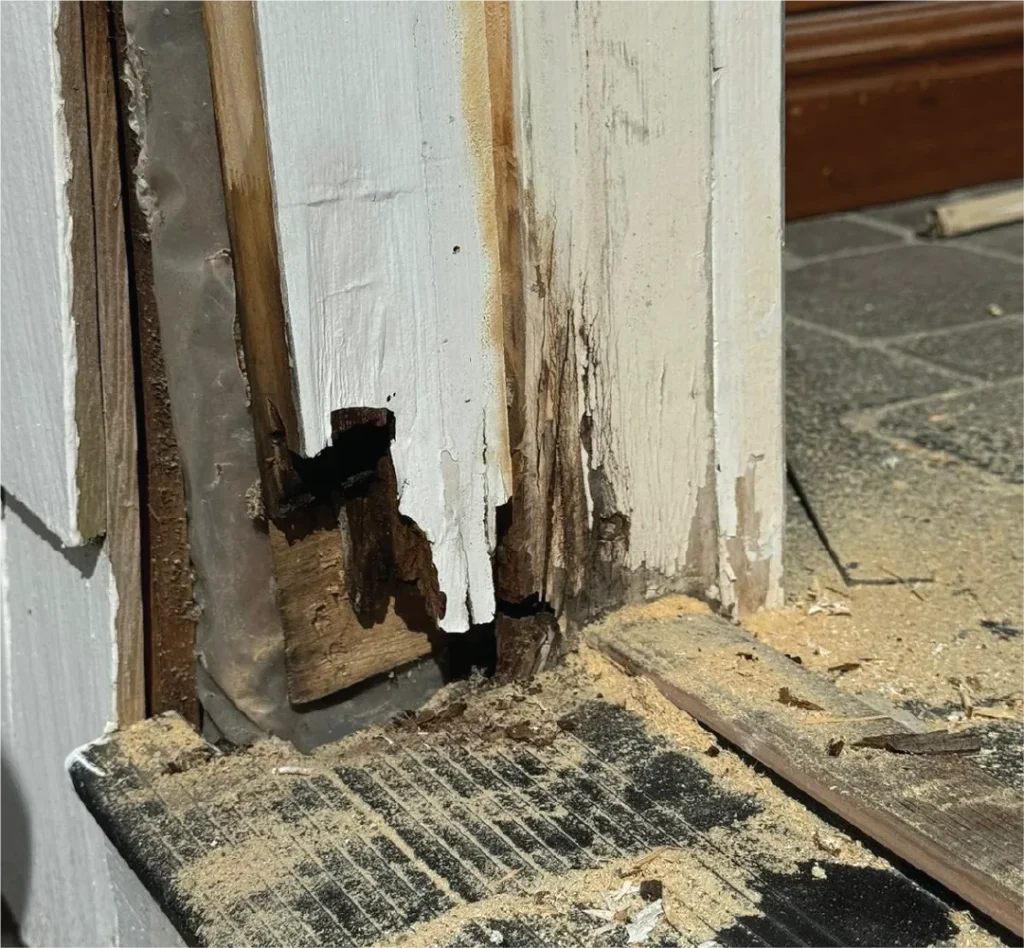 Before Dutch Door Rotten Sill Repair