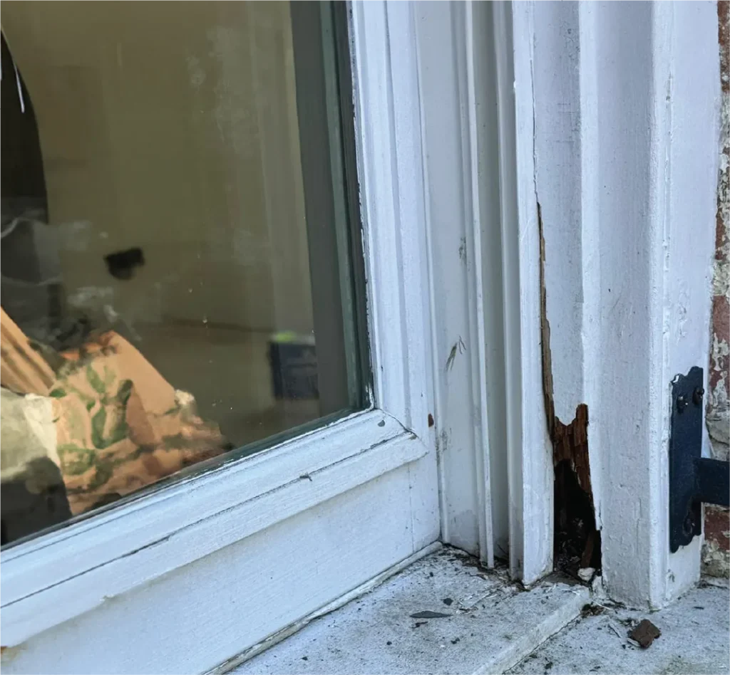 Before Wood Window Molding Restoration