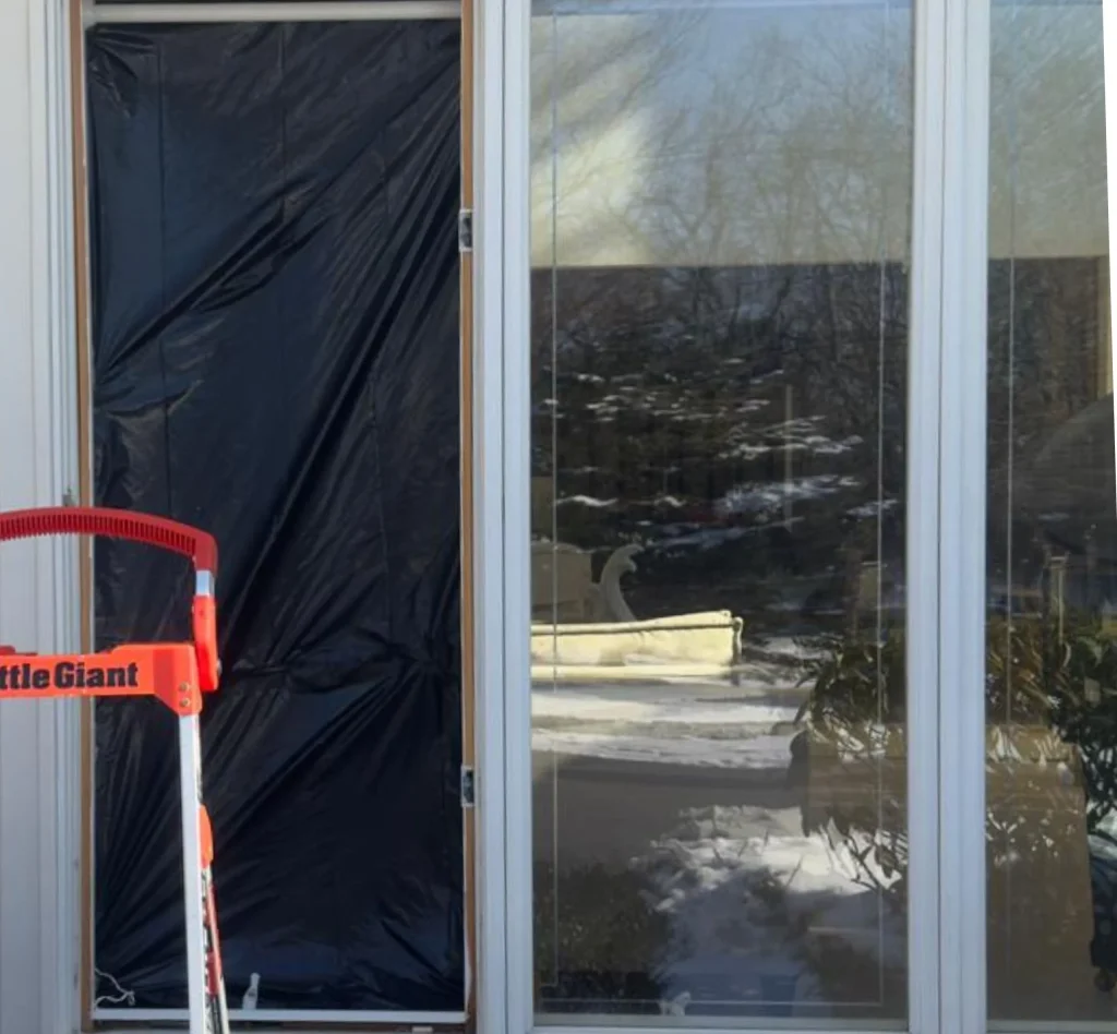 Before Emergency Window Glass Replacement