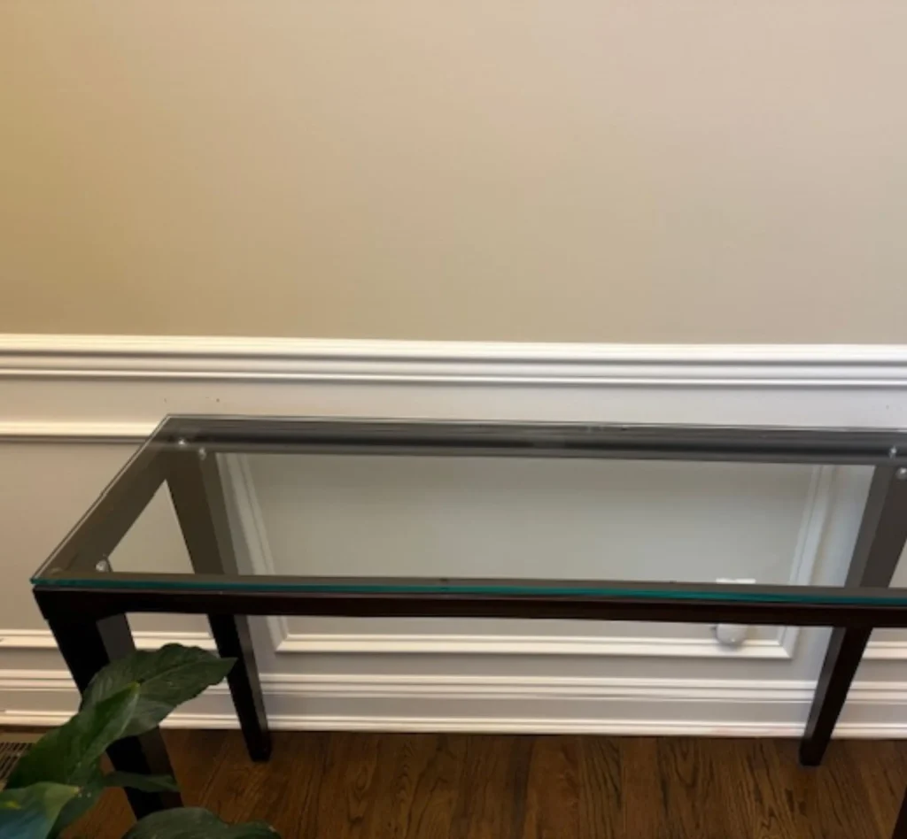 After Custom Glass Table Top Installation in Sag Harbor