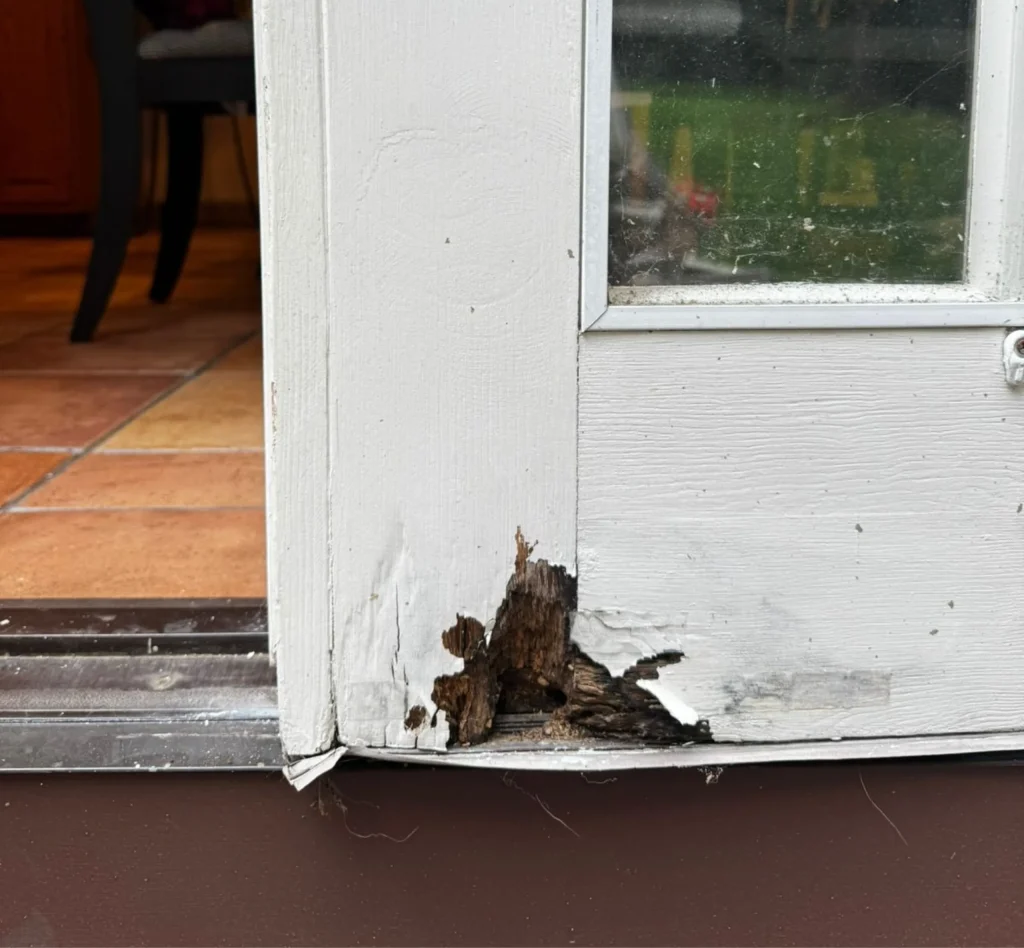 Before Rotten Slider Window Repair in Oceanside, NY