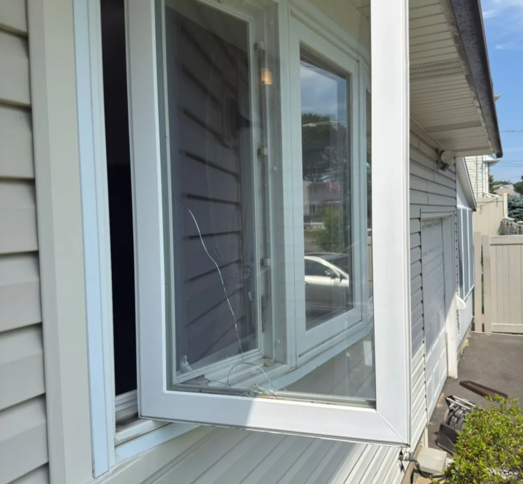 Before Window Glass Replacement in Ridge, NY