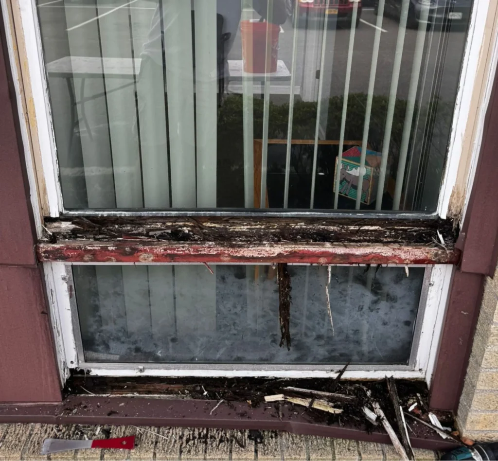 Before Wood Window Restoration in Elmont, NY