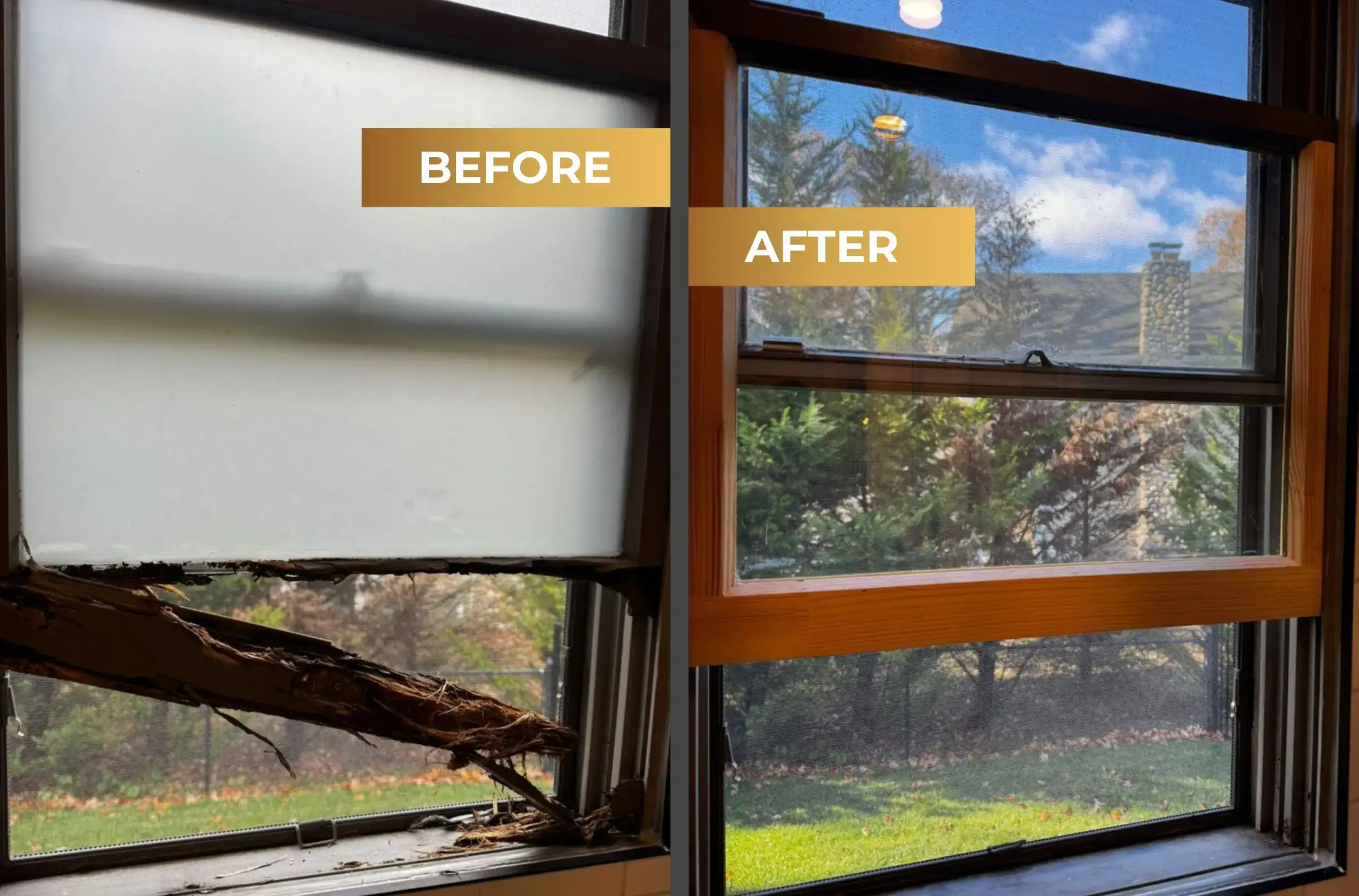 andersen wood window restoration in atlantic beach, ny, before and after