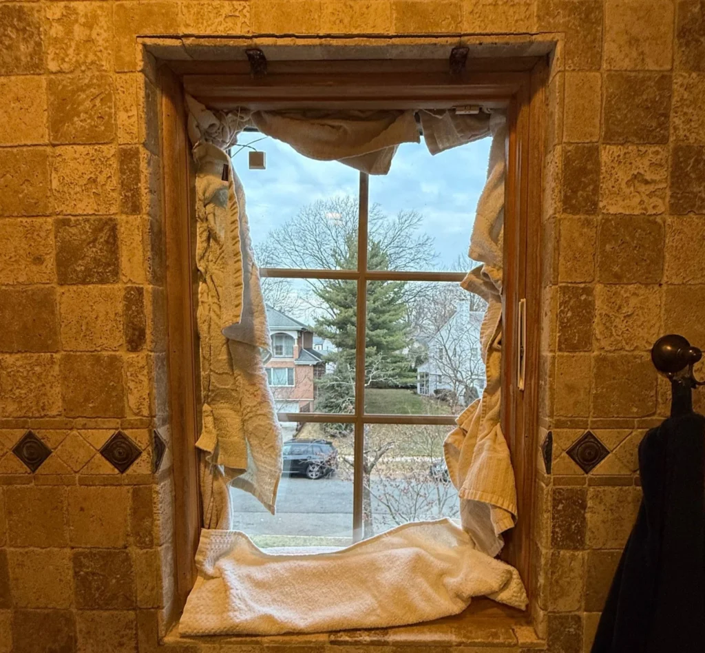 Before Emergency Window Repair in Jericho, NY - before