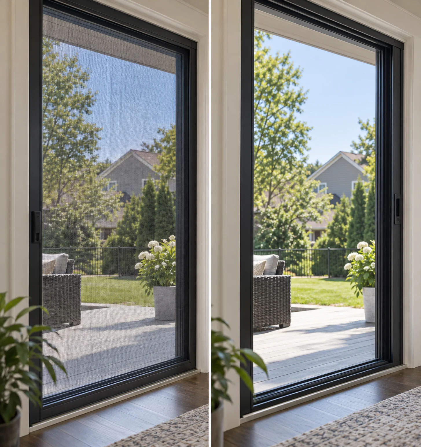 phantom retractable screens for doors and windows installed across long island