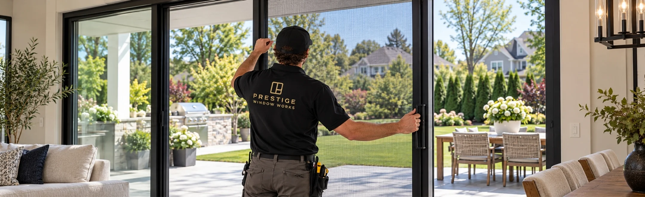 retractable screen installation in suffolk county by prestige window works